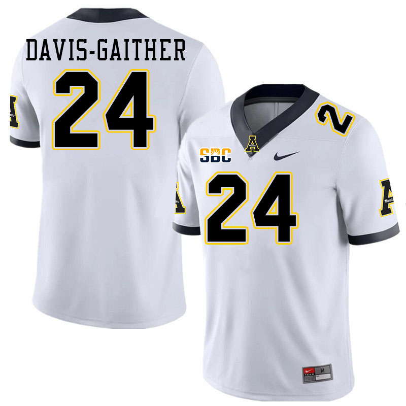 Appalachian State Mountaineers #24 Akeem Davis-Gaither College Football Jerseys-White